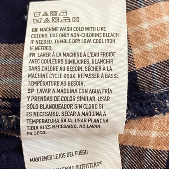 American Eagle plaid “overall” style dress with pockets, size Small - Picture 11 of 13